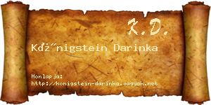 Königstein Darinka névjegykártya